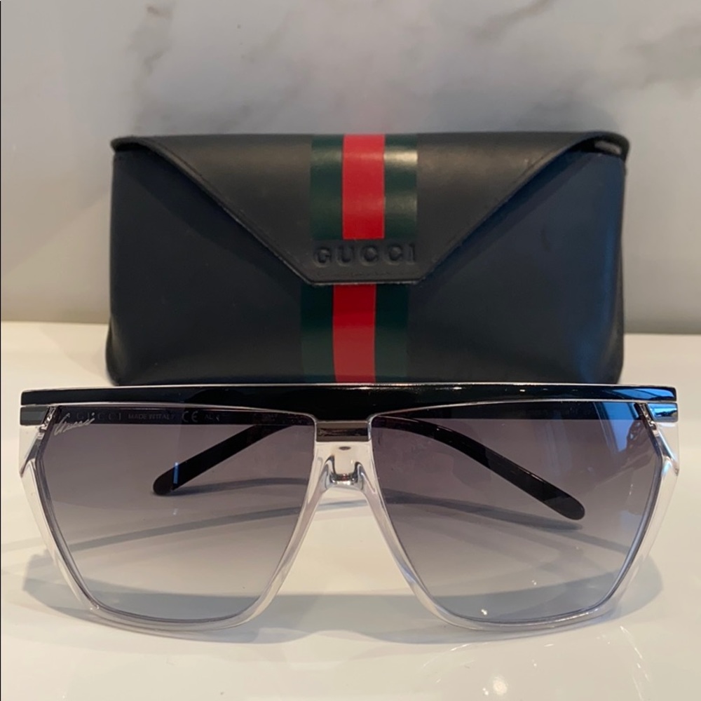 Gucci Black and Gray Sunglasses